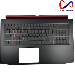 Acer Nitro 5 AN515-51 AN515-52 53 Palmrest Keyboard Red Backlit 6B.Q3ZN2.001 US - Bild 1 von 6