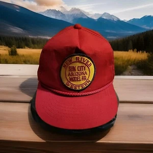Vtg New River Western Sun City Arizona Model Railroad Hat Adjustable 1980's - Picture 1 of 6