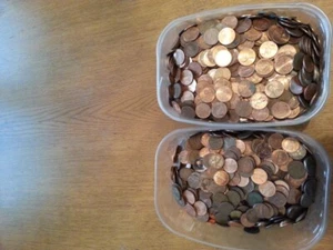 Oferta solo 7 días 1 CÉNTIMO 5 kg monedas, monedas de USA y Canadá - Imagen 1 de 1