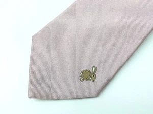 Paul Smith Corbata - Nuevo con Etiqueta Hombre Rosa, Conejo Bordado 100% de Seda - Imagen 1 de 8