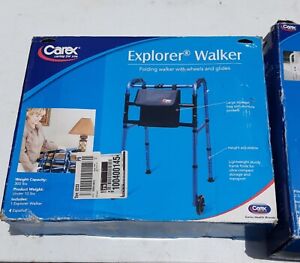 CAREX FOLDING ROLLATOR WALKER WITH WHEELS AND STORAGE BAG NEW OPEN BOX