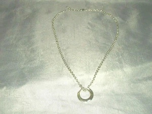 Women's Necklace 21" in Length Silver Tone Metal Chain and 7/8" Diameter Pendant - Picture 1 of 3