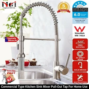 COMMERCIAL STYLE HOME KITCHEN SINK PULL-OUT MIXER TAP SINGLE / DOUBLE BOWL TAPS - Picture 1 of 6