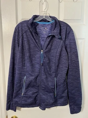 Chaqueta Tangerine Mujer L Grande Cremallera Completa Azul Fitness Correr Yoga Reflectante  Foto 1 de 4