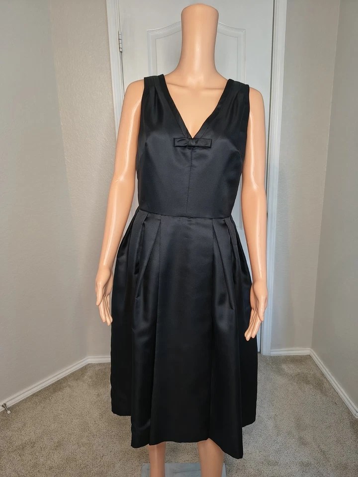 Vestido Kay Unger Pajarita Cóctel Fiesta Noche 100% Seda Talla 10 -Dinero Antiguo -DP25 Foto 1 de 4