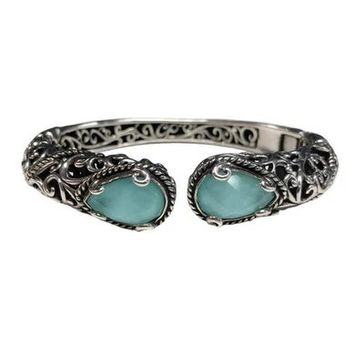 Carolyn Pollack Silver & Gemstone Doublet Cuff Bracelet - Image 1 of 3