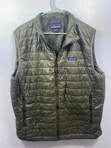 Patagonia Hombre Chaqueta Nano Puff Chaleco Cremallera Completa Primaloft Acolchado Verde XL - Imagen 1 de 8
