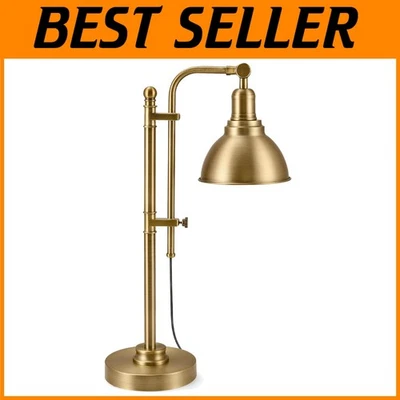 Vintage Gold Desk Lamp, Adjustable Industrial Style - Image 1 of 4