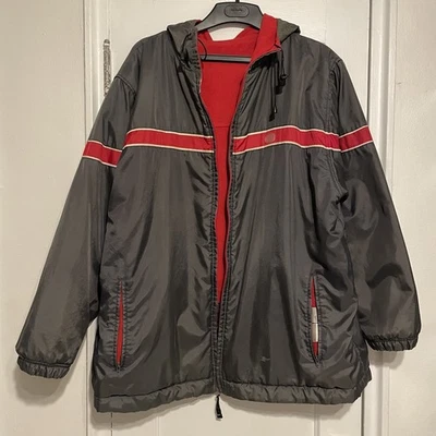 Vintage Nike Puffer Jacket XL Reversible 90s Y2K Silver Tag Swoosh Fleece - Image 1 of 4