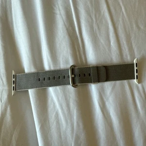 Genuine Apple Watch 38mm Strap Woven Nylon Grey With Beige Ends - Zdjęcie 1 z 4