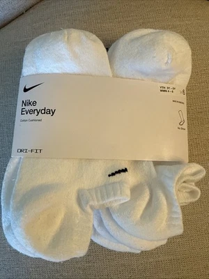 6 Pares: Calcetines NIKE YTH 3Y-5Y / WMN 4-6 Blancos No Show SX7675-100 (S) Foto 1 de 4