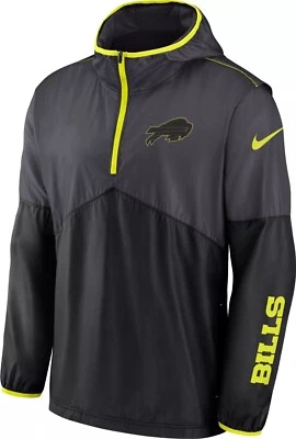 Chaqueta Buffalo Bills NFL Nike 2023 Volt Antracita Negra Con Capucha 1/2 Cremallera Pequeña Foto 1 de 2