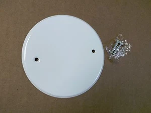 NEW 5" Diameter Round Blank Ceiling Fan Box Cover for 4" Electrical Box White - Picture 1 of 3