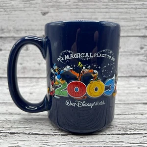 2003 Walt Disney World Mug Blue Ceramic The Magical Place To Be - Picture 1 of 7