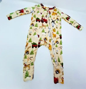 Little Snuggles Bamboo Country Christmas Sleeper Pajamas Size 0-3 Months NWT - Picture 1 of 7