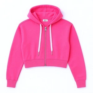 SoulCycle Sudadera con Capucha Mujer Mediana Rosa Recortada Cremallera Sudadera Athleisure Nueva con Etiquetas Audaz - Imagen 1 de 8