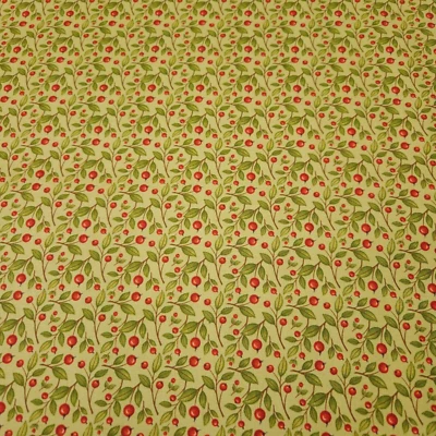 Harvest Greetings BTY Angela Anderson 绗缝宝藏红色浆果绿色 — 第 1/3 张图片