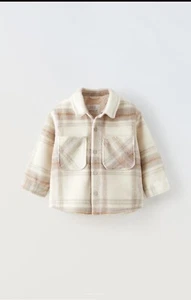 ZARA NWT plaid jacket coat over shirt fleece size 5-6 Years - Picture 1 of 3