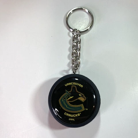 vintage Inglasco Vancouver Canucks NHL Mini Hockey Puck Keychain Cover