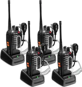 Long Range 100 Mile Walkie Talkie Two Way Radio Charge Headset Waterproof 4 PACK - Photo 1/5