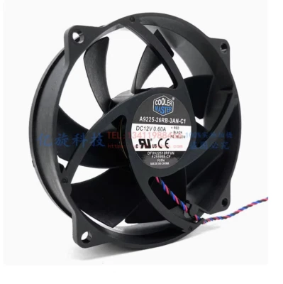 1Pc A9225-26RB-3AN-C1 12V 0.60A Hole pitch 75*106MM round cooling fan 3PIN - Image 1 of 2