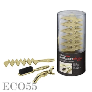 Mezcla de trío dorado BaByliss PRO Barberology; peine de peinado, cepillo de decoloración, clip para el cabello - Imagen 1 de 9