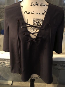Women’s Madison & Berkeley Black Short Sleeve Swing Blouse Size Large - Picture 1 of 11
