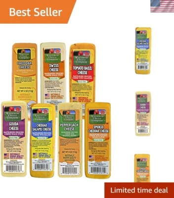 Muestreador de bloques de queso gourmet de Wisconsin - Regalo perfecto para fiestas y charcutería Foto 1 de 4