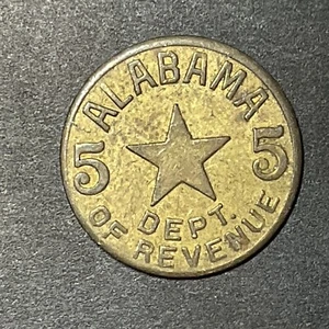 Alabama 5 Cents Department of Revenue Sales Tax Star Token Vintage Size of Dime - Picture 1 of 2