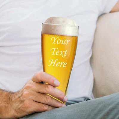 Vaso de cerveza Pilsner personalizado de 16 oz con texto personalizado Foto 1 de 4