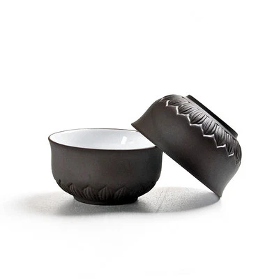 2pcs/lot Chinese Tea Cup 25ml/50ml Lotus Carved Porcelain Cup Of Tea Zisha Cups - Image 1 of 4