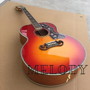 Guitarra acústica de lujo SJ-200 tapa de abeto sólido abulón real, Koa Back Sunburst - Imagen 1 de 13