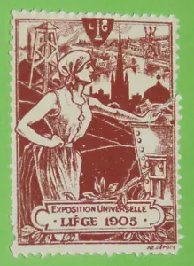 CINDERELLA TIMBRE 1905 EXPOSITION UNIVERSELLE LIEGE BELGIQUE BELGIË - Imagen 1 de 2