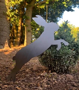 HARE RABBIT Planter Spike Stake Metal Garden Ornament Easter Decorative Gift - Picture 1 of 4