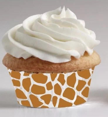 Animal Print Giraffe Party Supplies mini muffin cups 100ct. 3.5" - Image 1 of 2