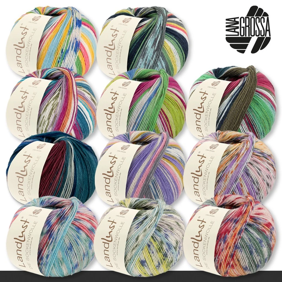 Lana Grossa 150 g Landlust die Sockenwolle 6-fädig Stricken Wolle Garn 11 Farben - Bild 1 von 1