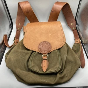 Vintage Duluth Pack Backpack Canvas & Leather Small Rucksack Green Made USA - Picture 1 of 14