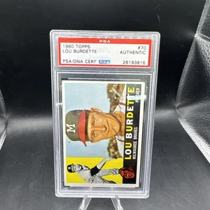 1960 Topps Lou Burdette PSA DNA Authentic Auto Braves Signed Autograph - Picture 1 of 2