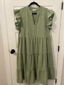Vestido para mujer marca Entro Boutique mangas acampanadas con bolsillos - 1X verde - Imagen 1 de 4