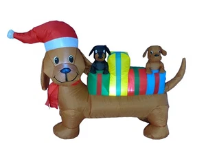 4 FT Long Lighted Christmas Inflatable Trio of Dogs with Gift Boxes – Outdoor... - Bild 1 von 7