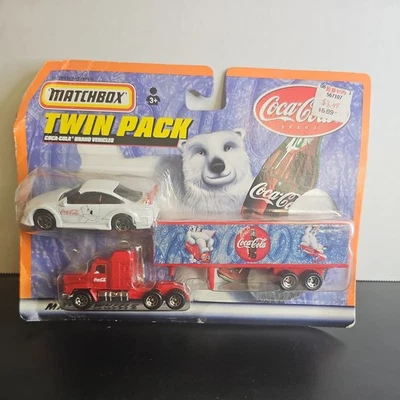 Matchbox Twin Pack Coca Cola Brand Car & Hauler Truck Polar Bear NEW 1999 Mattel - Image 1 of 4