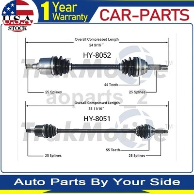 2 ejes delanteros TrakMotive CV eje articulado para Hyundai Accent 2001 2000 Foto 1 de 3