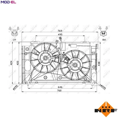 FAN ENGINE COOLING 47568 FOR 2AZ-FXE 2.4L 4cyl - Image 1 of 4