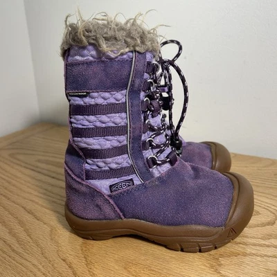 Keen Wapato WP Botas de Invierno Impermeables Botas de Cuero Niñas Pequeñas EE. UU. 9 Púrpura Foto 1 de 4