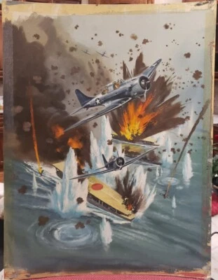 ILUSTRACIÓN ORIGINAL DE LECTORES DE LOS AÑOS 60 DIGEST ARTE SEGUNDA GUERRA MUNDIAL MILAGRO A MEDIADOS DE CAMINO H. SCHAARE Foto 1 de 4