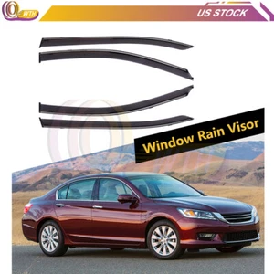 Window Visor Vent Wind Rain Guards For 2013-2017 Honda Accord Sedan Acrylic - Imagen 1 de 12