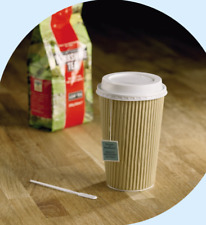 * Kraft Ripple/Triple wall Hot Drink Paper Cups 25-500 With or Without Lids. 