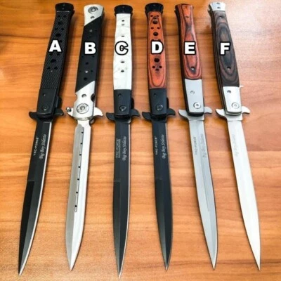 TAC-FORCE TAC FORCE 12.5" Huge Large HARDWOOD Spring Assisted Open STILETTO Pocket Knife