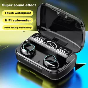 Bluetooth 5.0 Headset TWS Wireless Earphones Mini Earbuds IPX7 Stereo Headphones - Picture 1 of 25