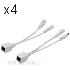 4 Pack Lot Power over Ethernet PoE Adapter Injector Splitter Kit 5v 12v 24v 48V - Picture 1 of 2
